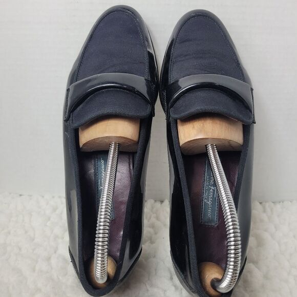 Salvatore Ferragamo Tuxedo Men’s Penny  Loafers Size 8 D Black Patent Leather main image 9